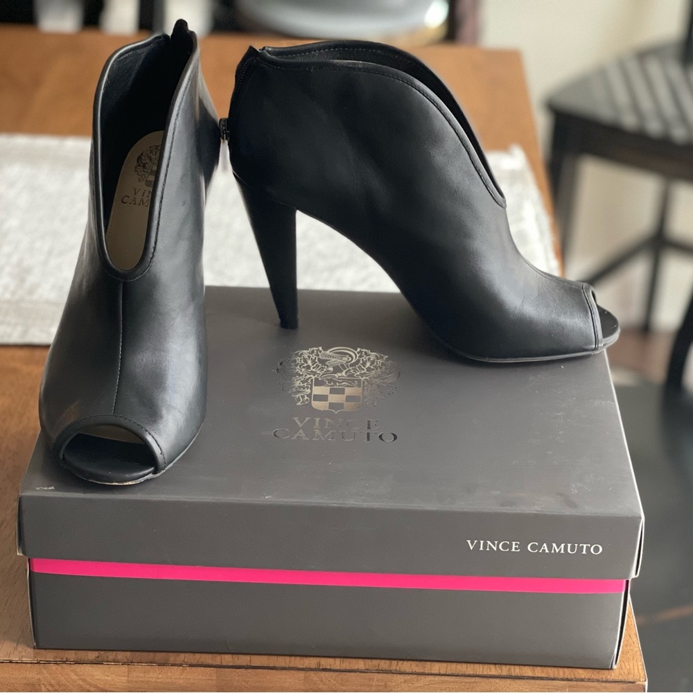 Vince Camuto Black Leather Booties